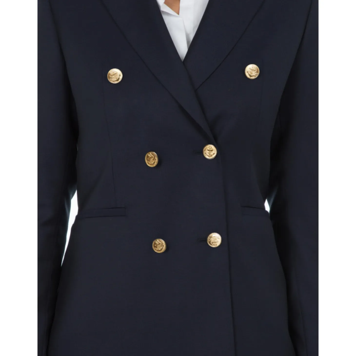 Blazer Caroline croisé pure laine à boutons dorés