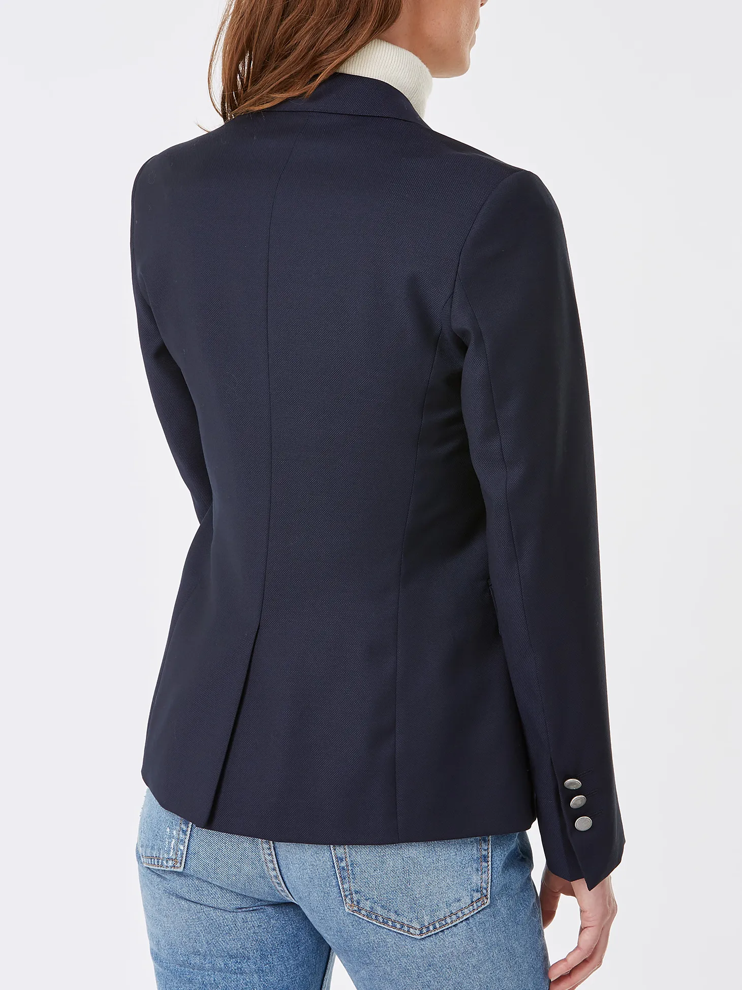Blazer Daniela natté pure laine à boutons dorés