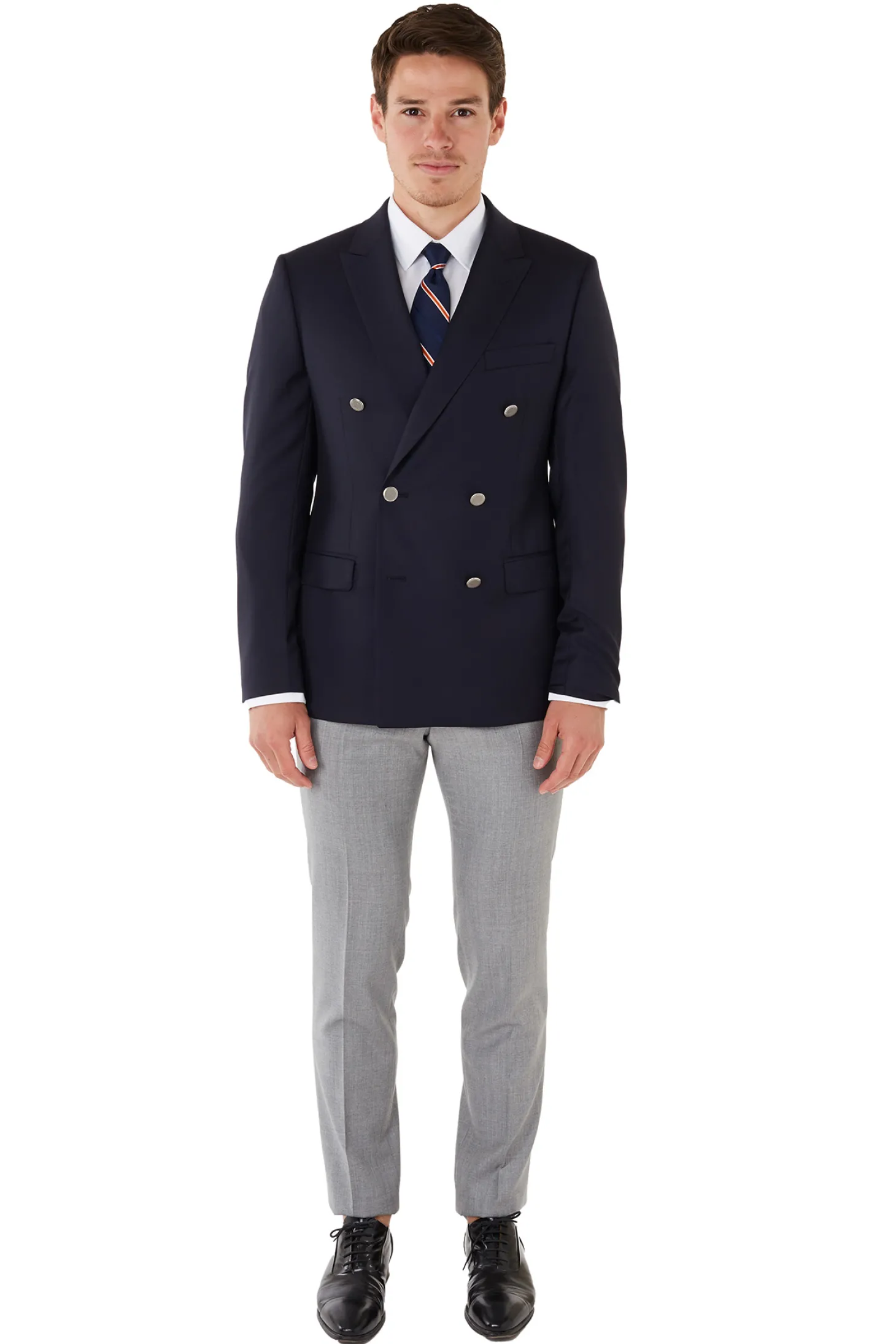Blazer Mathias croisé pure laine boutons argentés