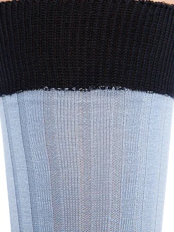 Chaussettes homme fil d'Ecosse 100% coton indigo et rose