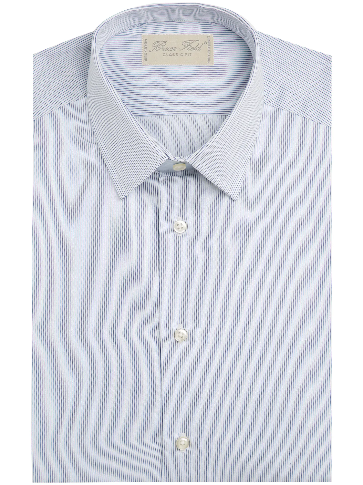 Chemise Alexian coupe classique pur coton finement rayée Martigues