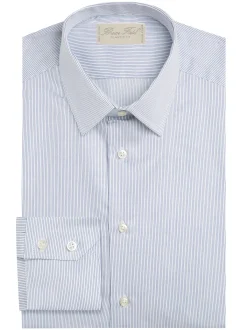 Chemise Alexian coupe classique pur coton finement rayée Martigues