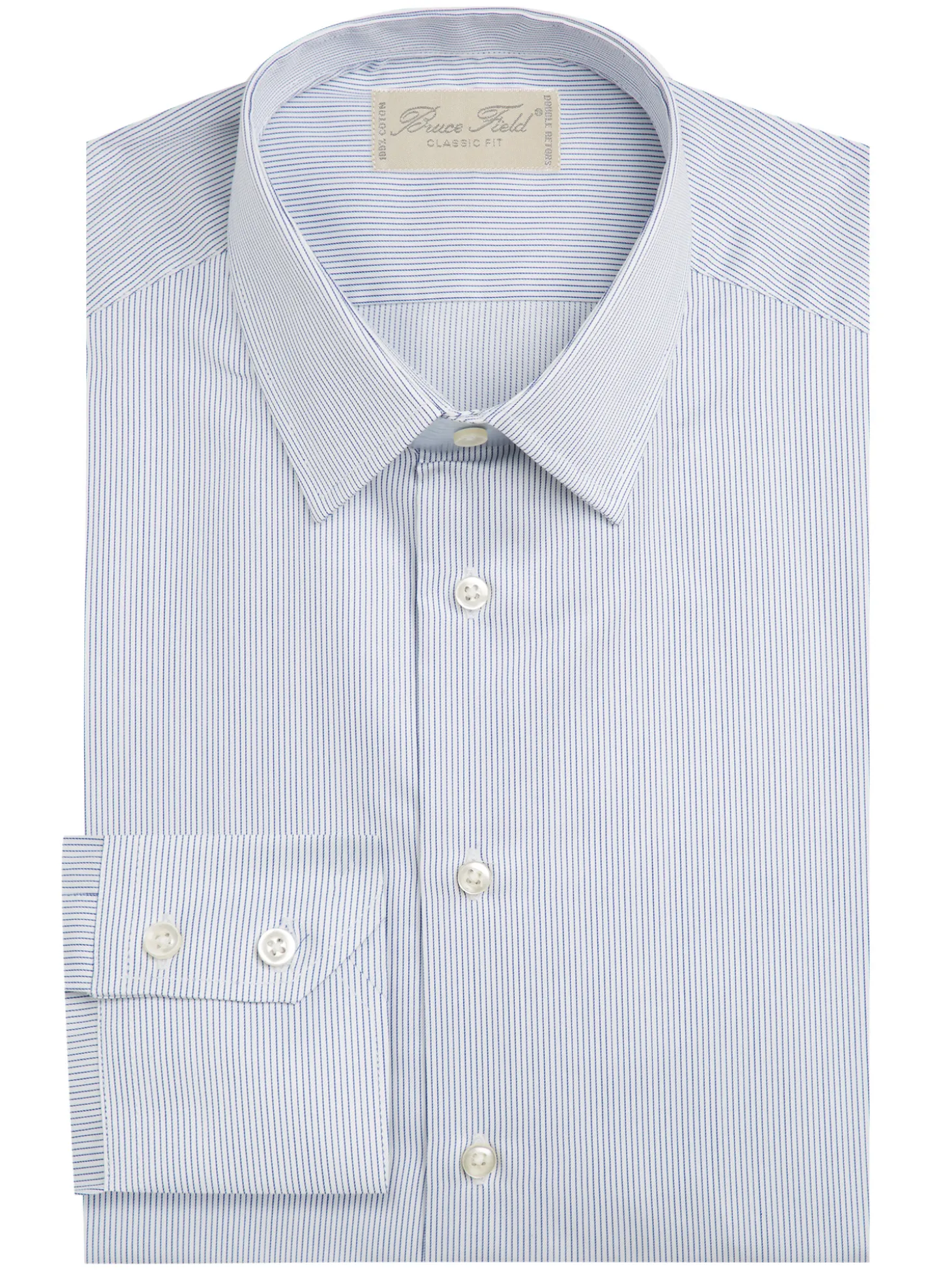 Chemise Alexian coupe classique pur coton finement rayée Martigues