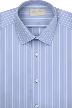 Chemise Benton cintrée en pur coton à rayures blanches Dallas