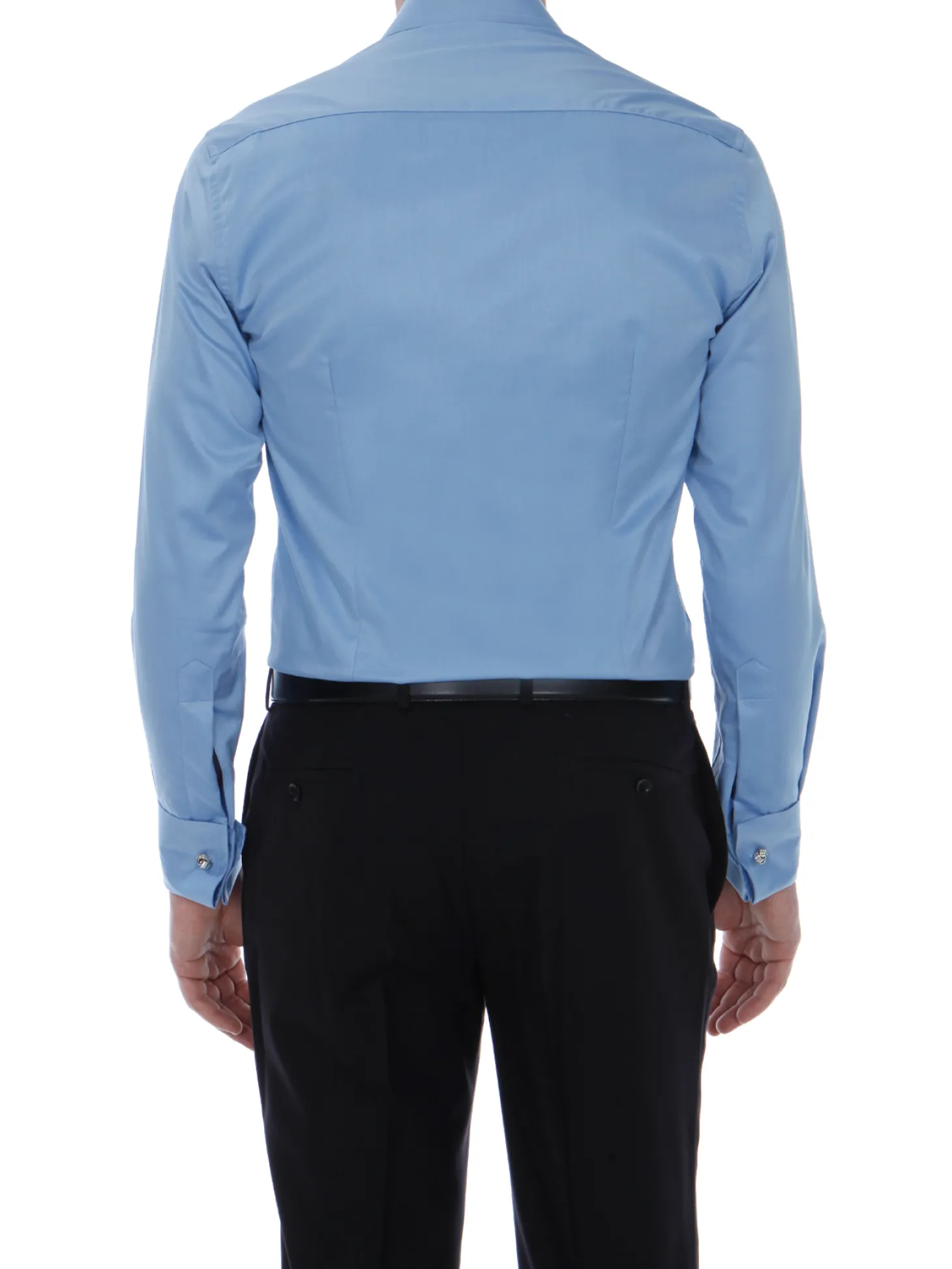 Chemise Benton cintrée unie en pur coton à poignet mousquetaire Palma