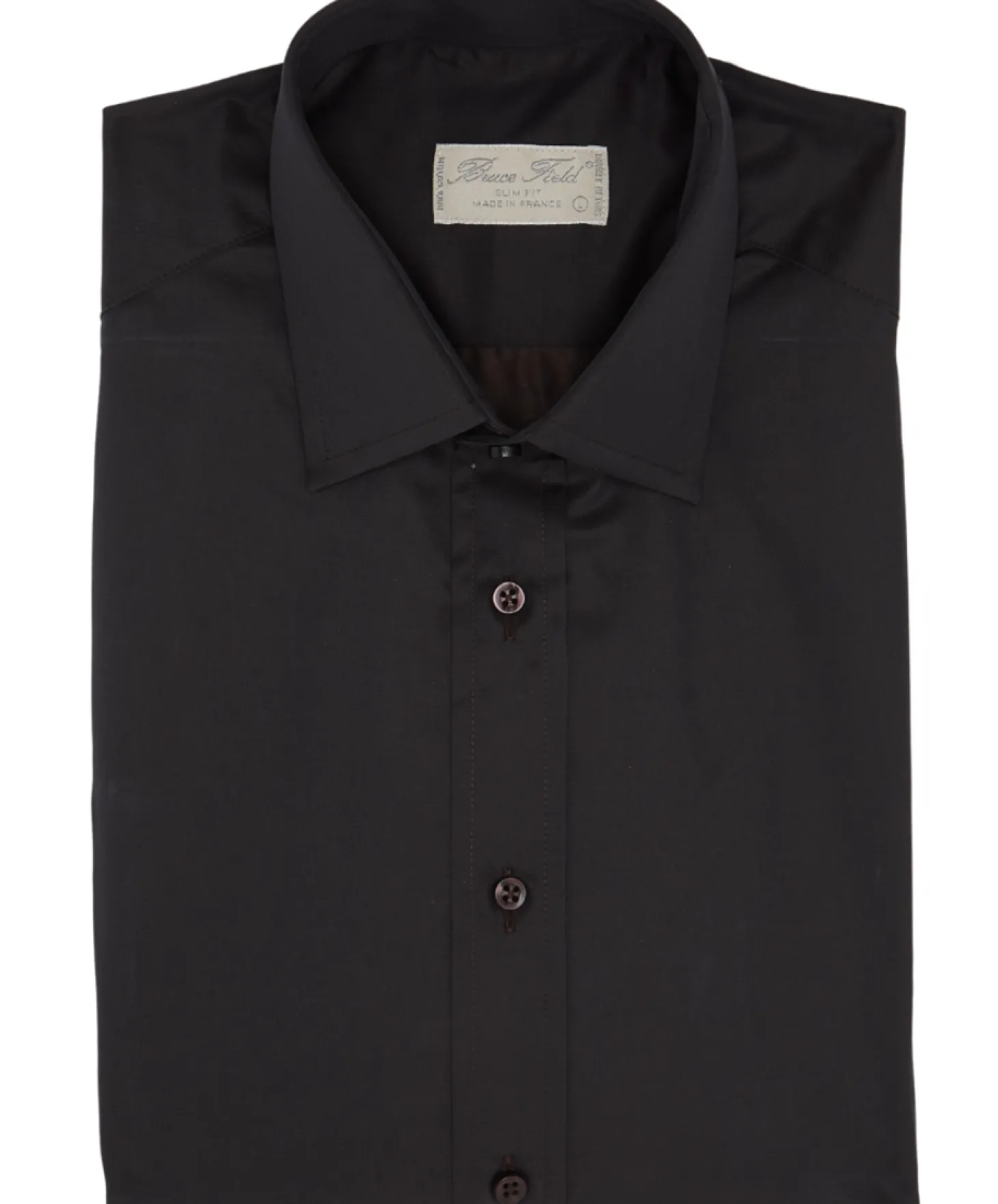 Chemise Benton cintrée unie en pur coton à poignet mousquetaire Palma