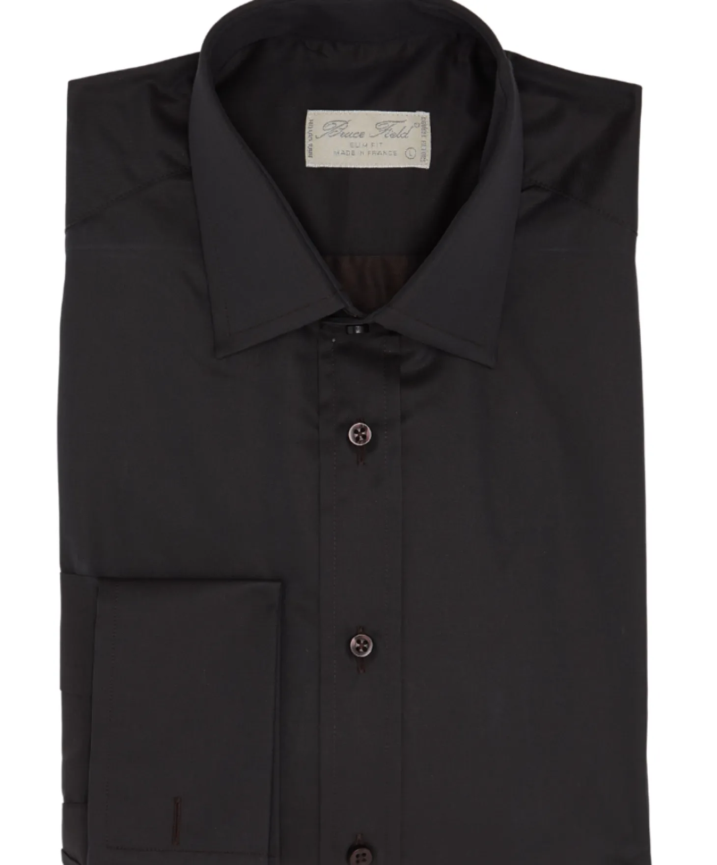 Chemise Benton cintrée unie en pur coton à poignet mousquetaire Palma