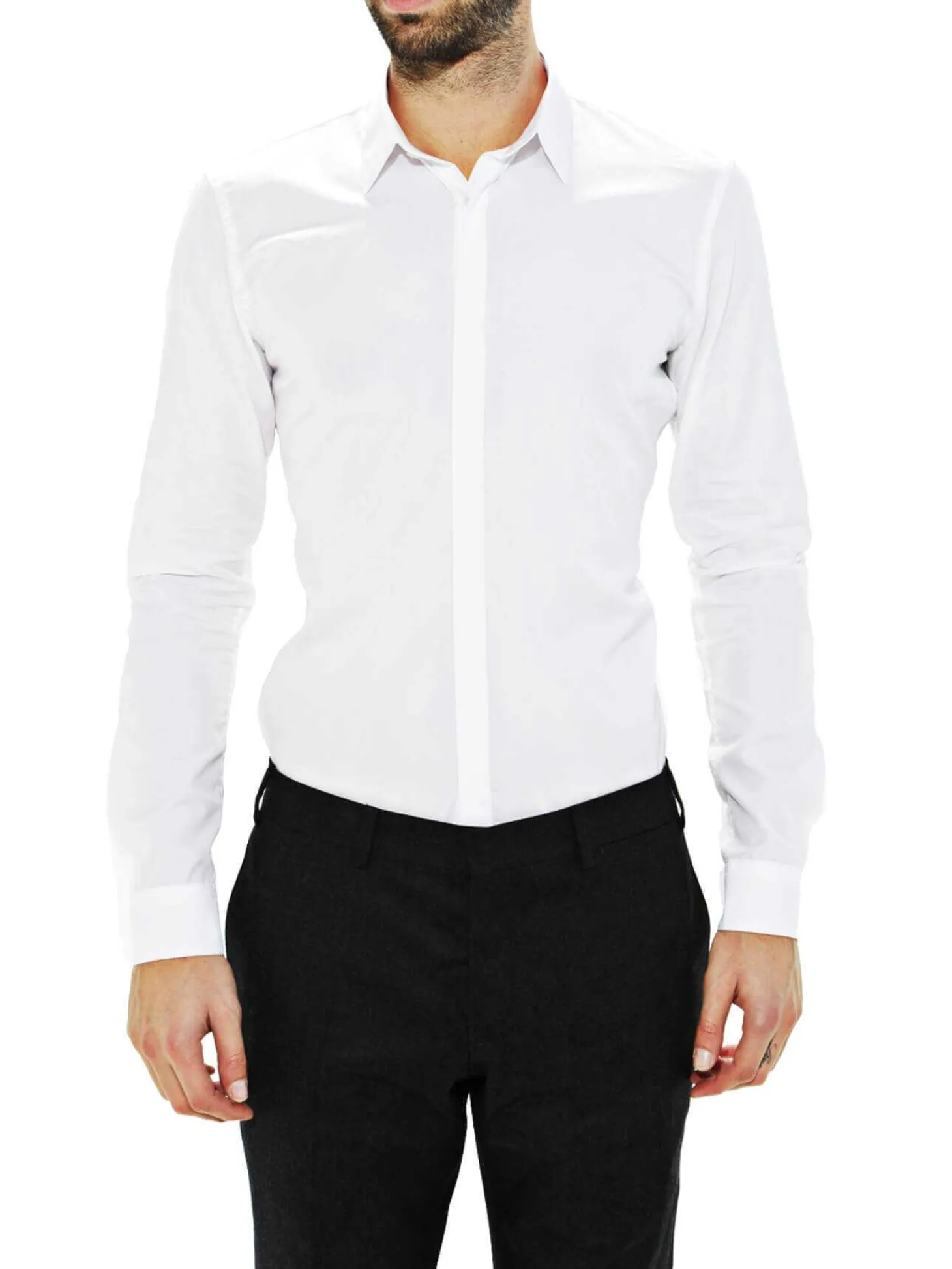 Chemise Thomas cintrée à gorge cachée Easy Care Non Iron