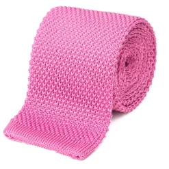 Cravate fine en maille tricot de pure soie