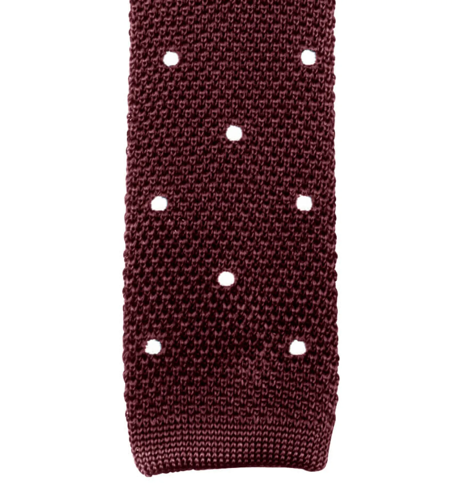 Cravate fine en maille tricot pure soie à pois