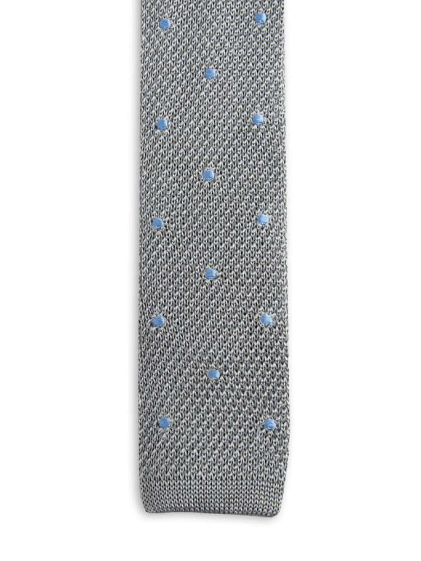 Cravate fine en maille tricot pure soie à pois