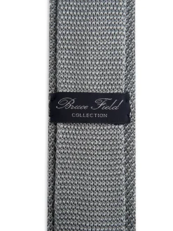 Cravate fine en maille tricot pure soie à pois