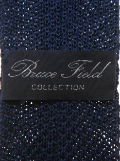 Cravate fine en maille tricot pure soie à pois