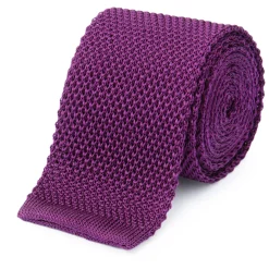 Cravate fine en maille tricot de pure soie