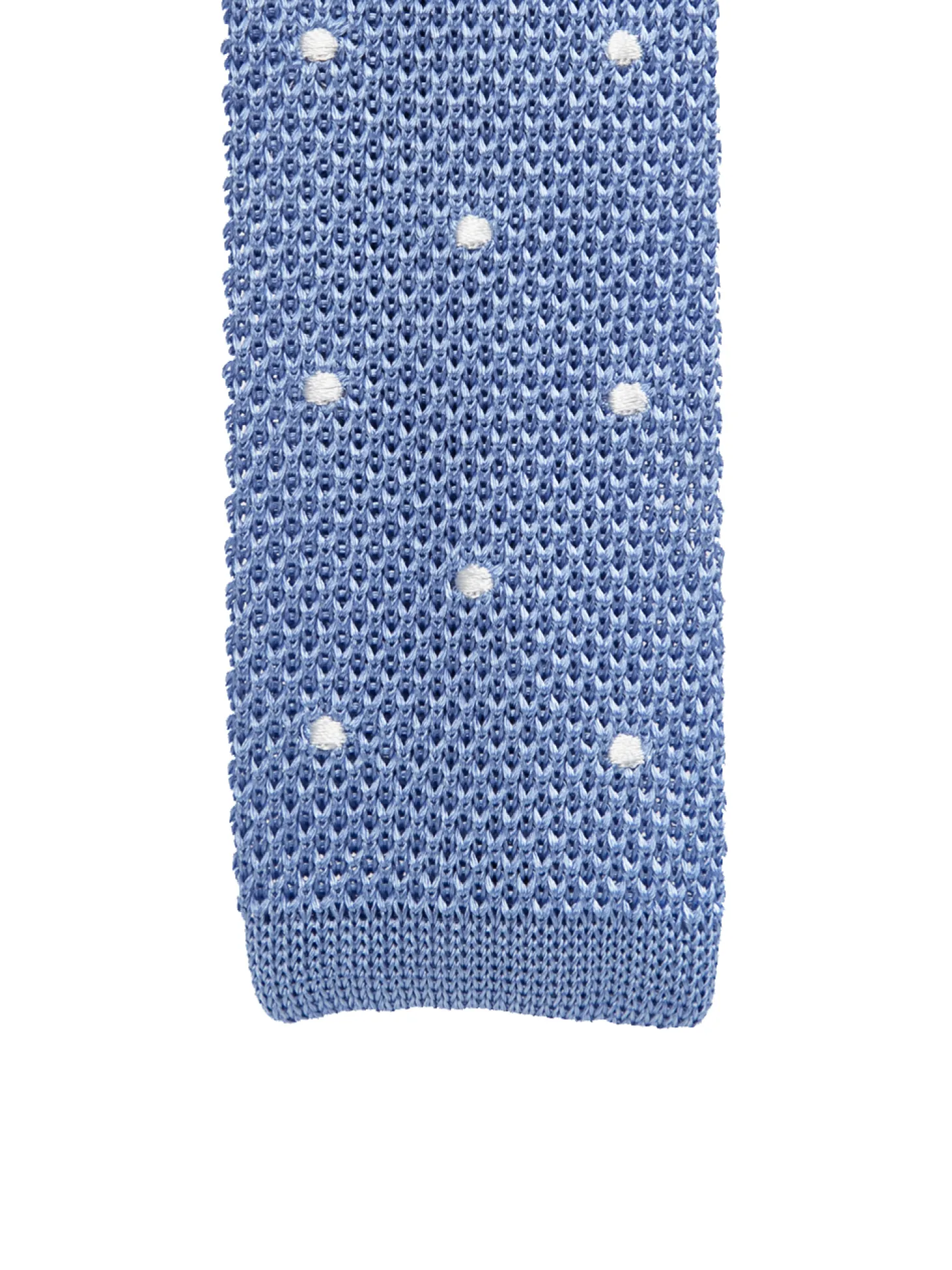 Cravate fine en maille tricot pure soie à pois