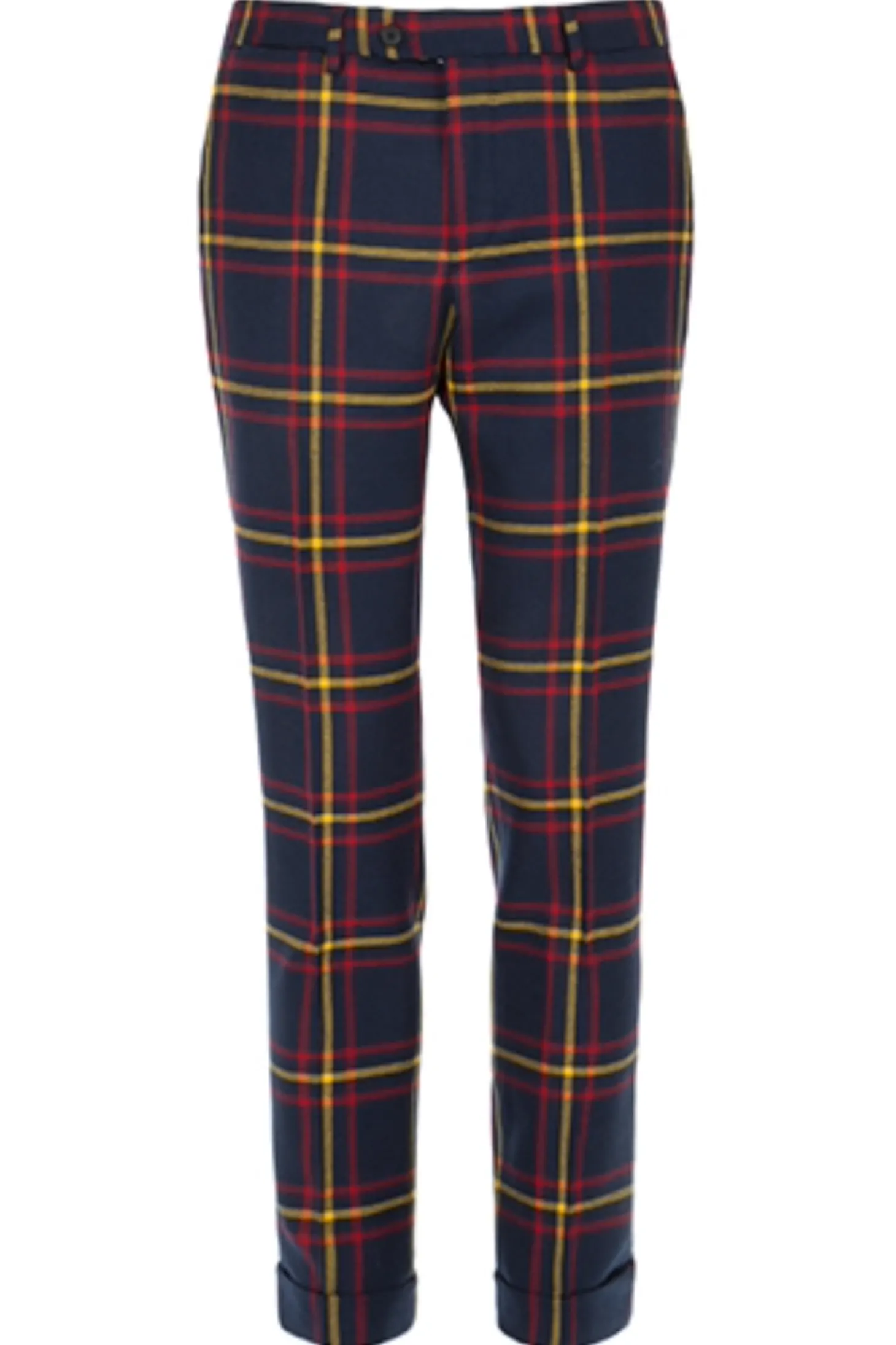 Pantalon ajusté pure laine anglaise tartan Paride