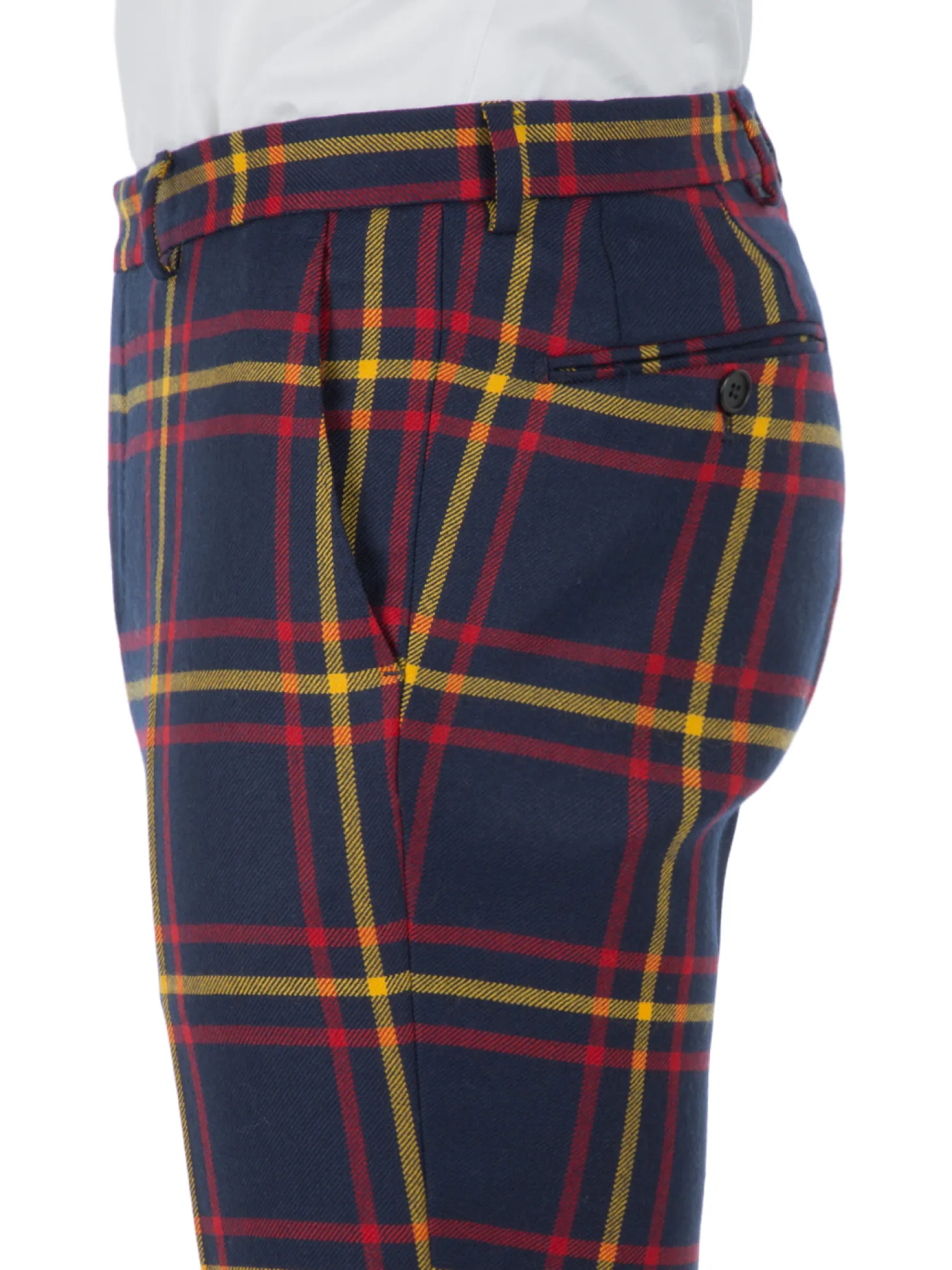 Pantalon ajusté pure laine anglaise tartan Paride