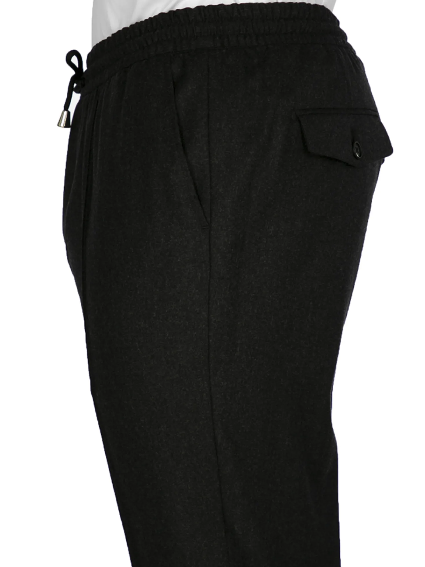 Pantalon Dany fuselé flanelle pure laine à cordon