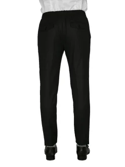 Pantalon Dany fuselé flanelle pure laine à cordon