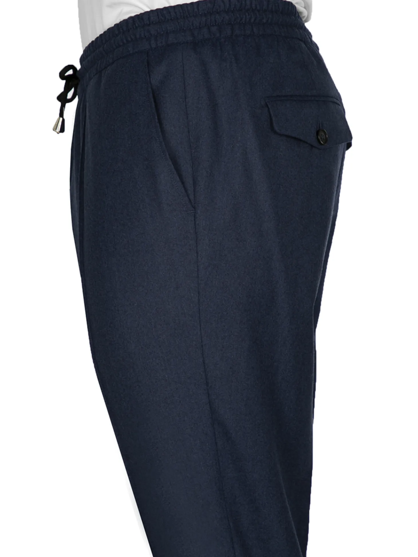 Pantalon Dany fuselé flanelle pure laine à cordon