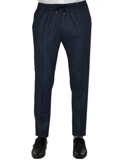 Pantalon Dany fuselé flanelle pure laine à cordon