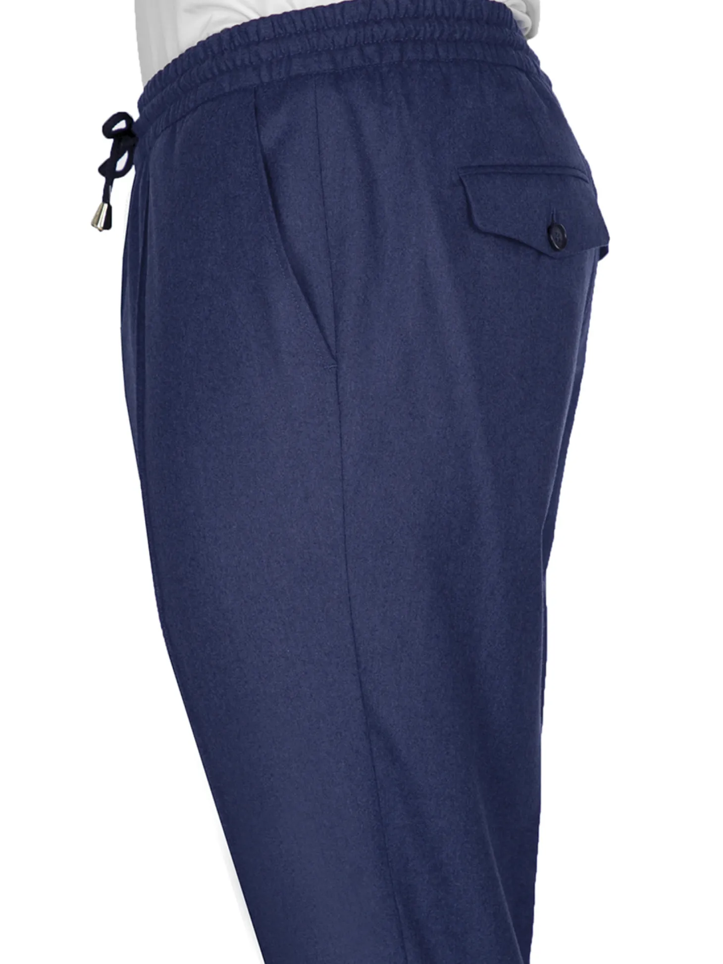 Pantalon Dany fuselé flanelle pure laine à cordon