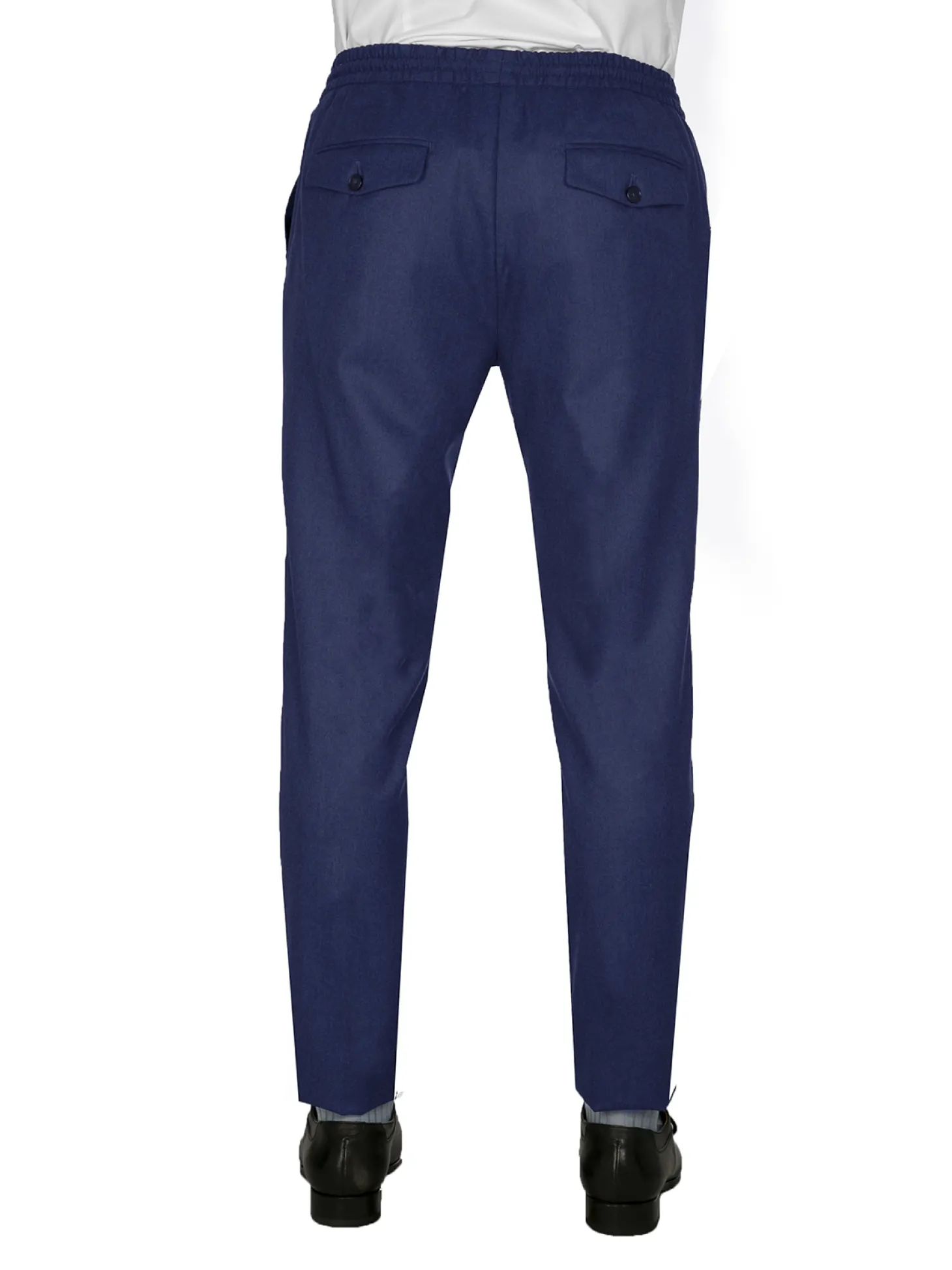 Pantalon Dany fuselé flanelle pure laine à cordon