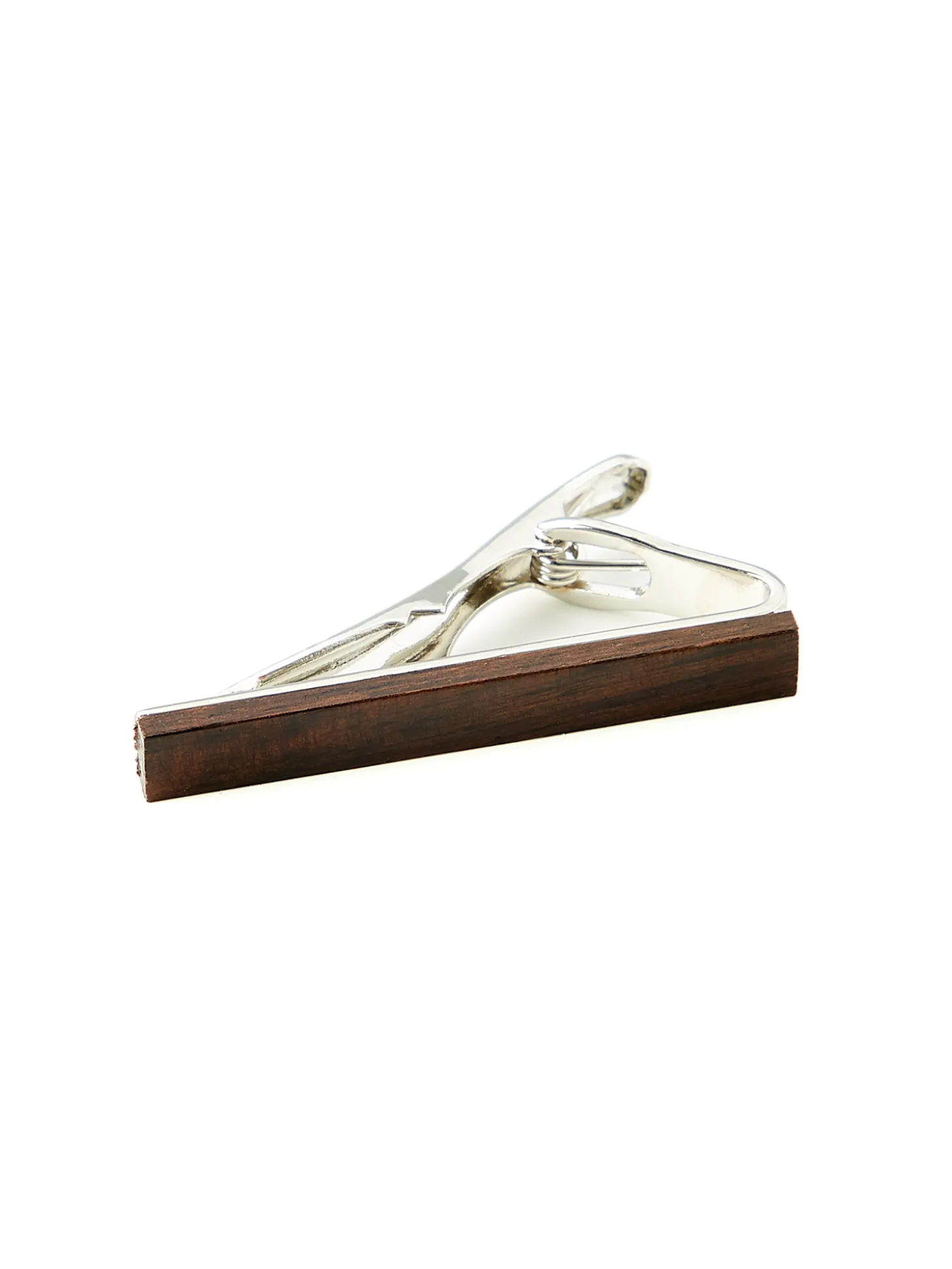 Pince à cravate slim avec finition en bois