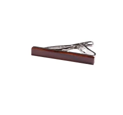 Pince à cravate slim avec finition en bois