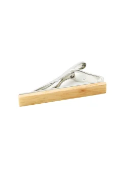 Pince à cravate slim avec finition en bois