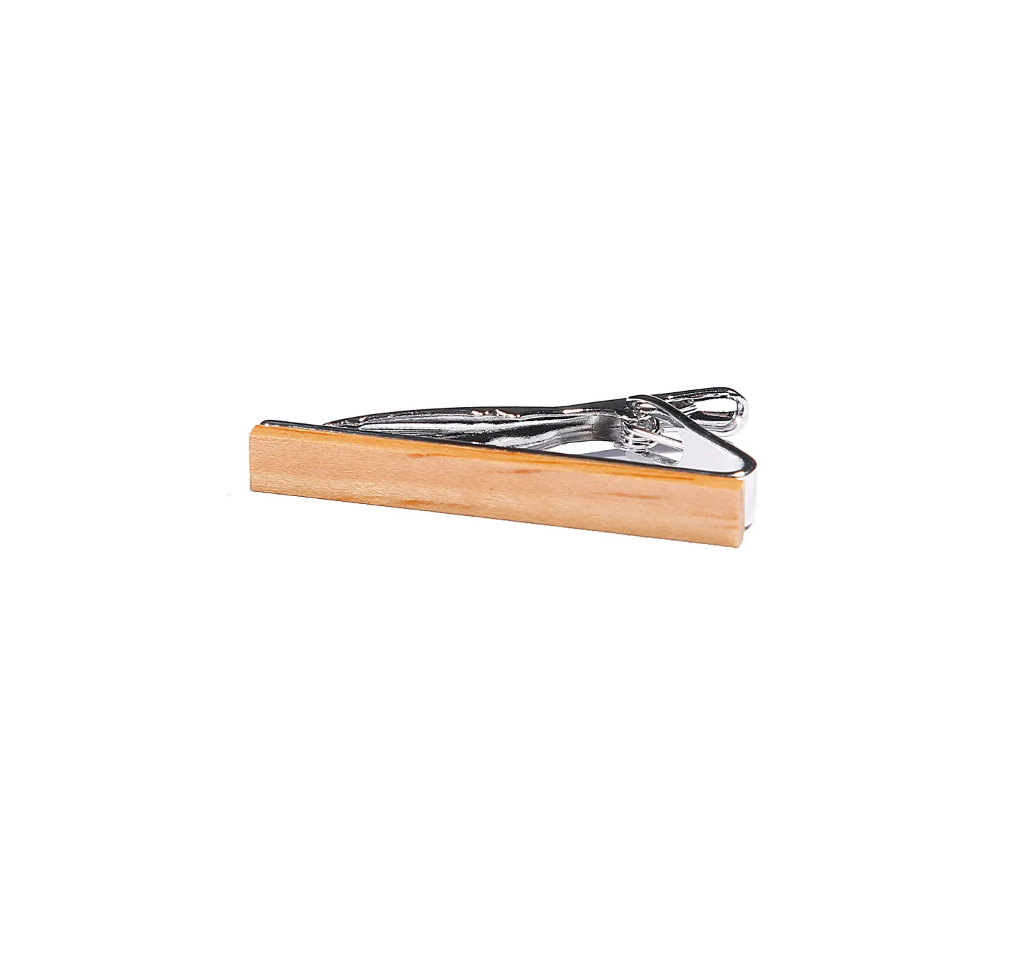 Pince à cravate slim avec finition en bois