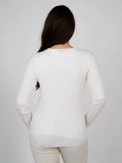 Pull col V en pure laine mérinos Venus
