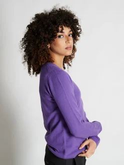 Pull fermme col V en laine et cachemire jauge 12 Maeva