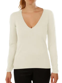 Pull maille Virginie en bambou cachemire col V