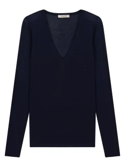 Pull maille Virginie en bambou cachemire col V