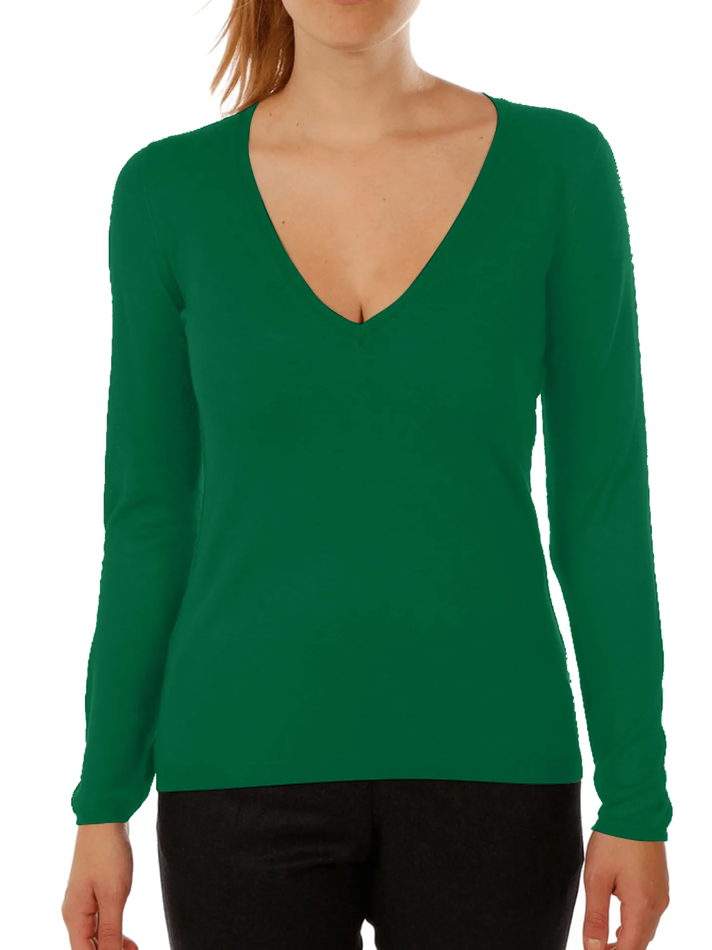 Pull maille Virginie en bambou cachemire col V