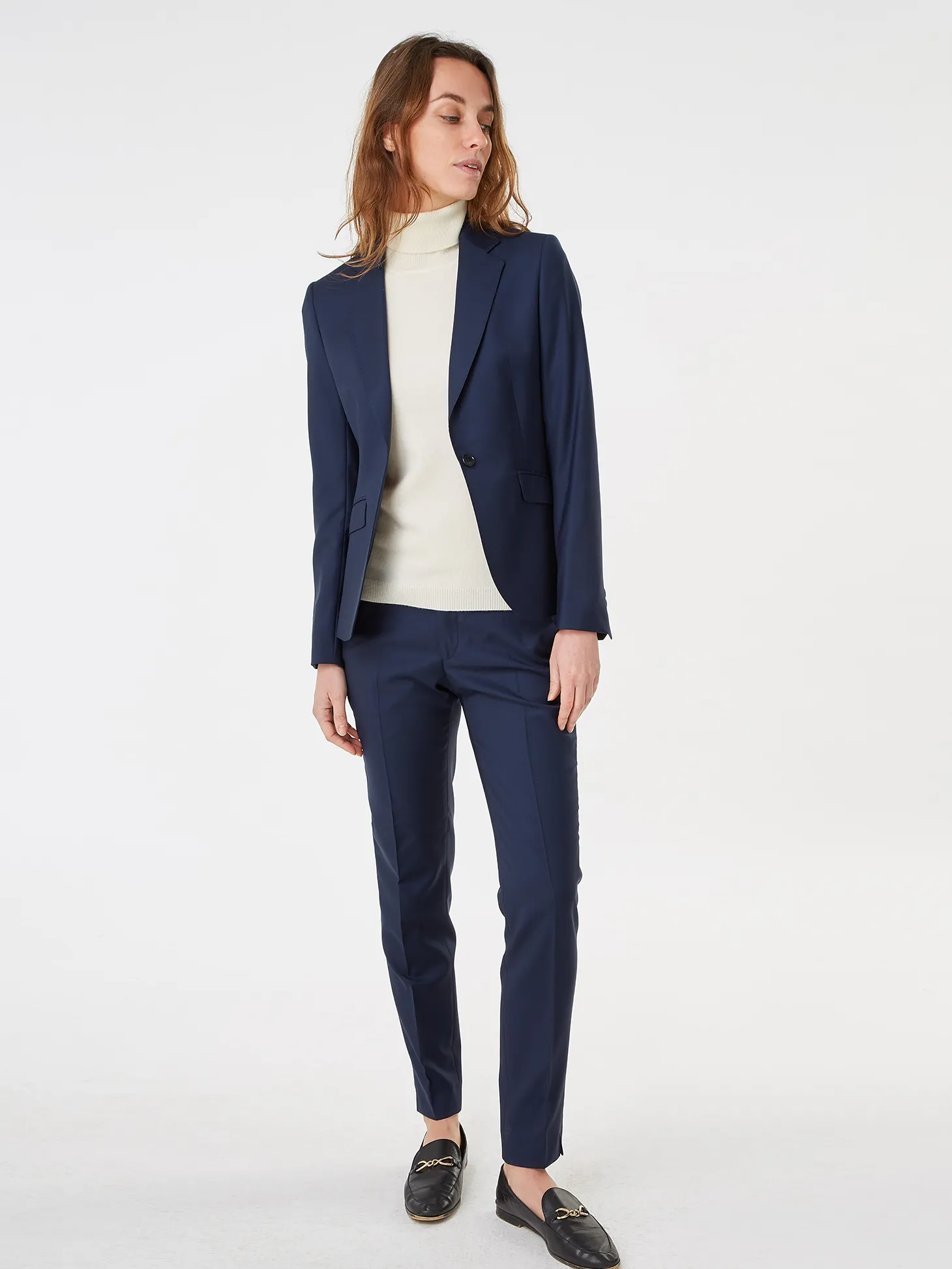 Tailleur cintré pure laine pantalon cigarette Super 110's Vitale Barberis Canonico