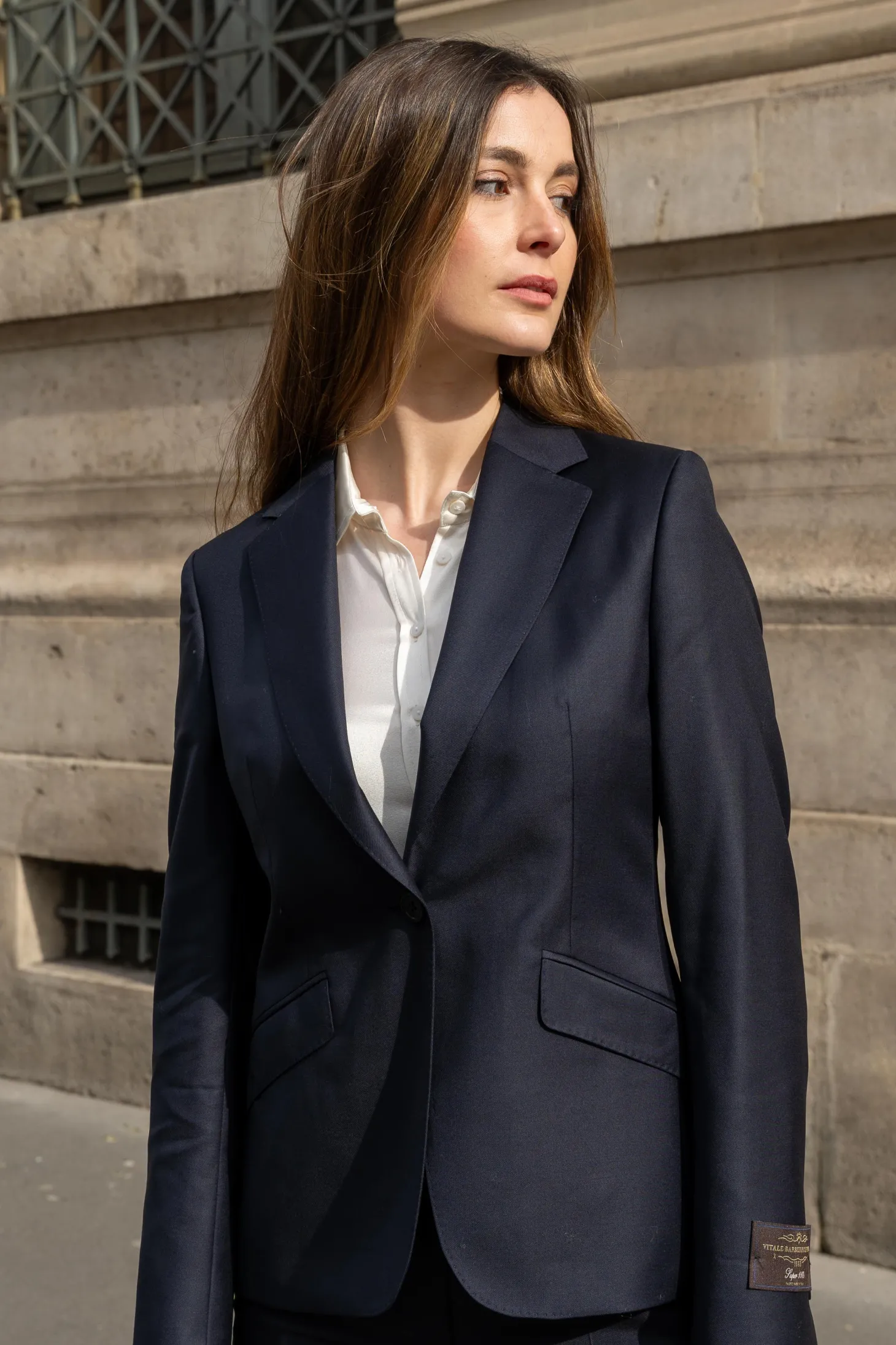 Tailleur cintré pure laine pantalon cigarette Super 110's Vitale Barberis Canonico