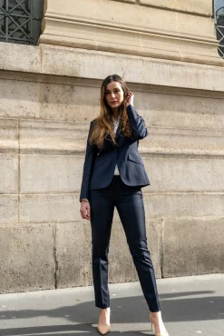 Tailleur cintré pure laine pantalon cigarette Super 110's Vitale Barberis Canonico