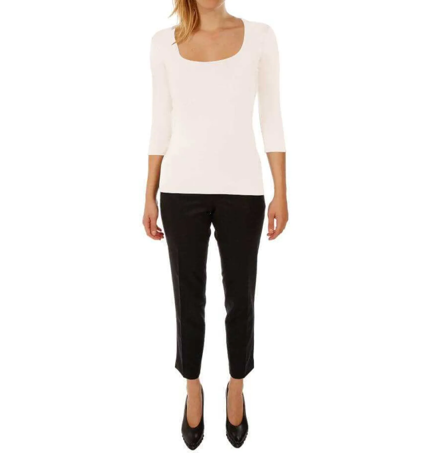 T-shirt stretch col carré manches 3/4 Carry