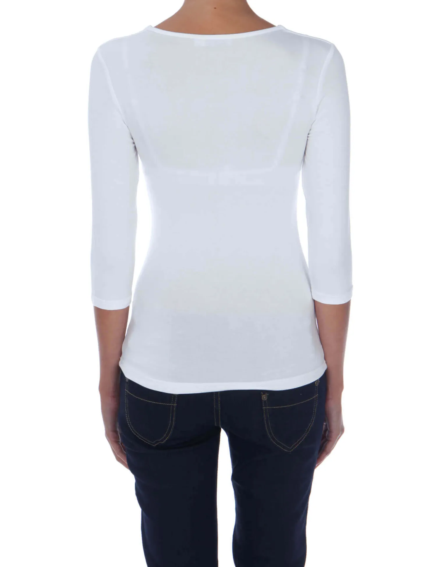 T-shirt stretch col carré manches 3/4 Carry
